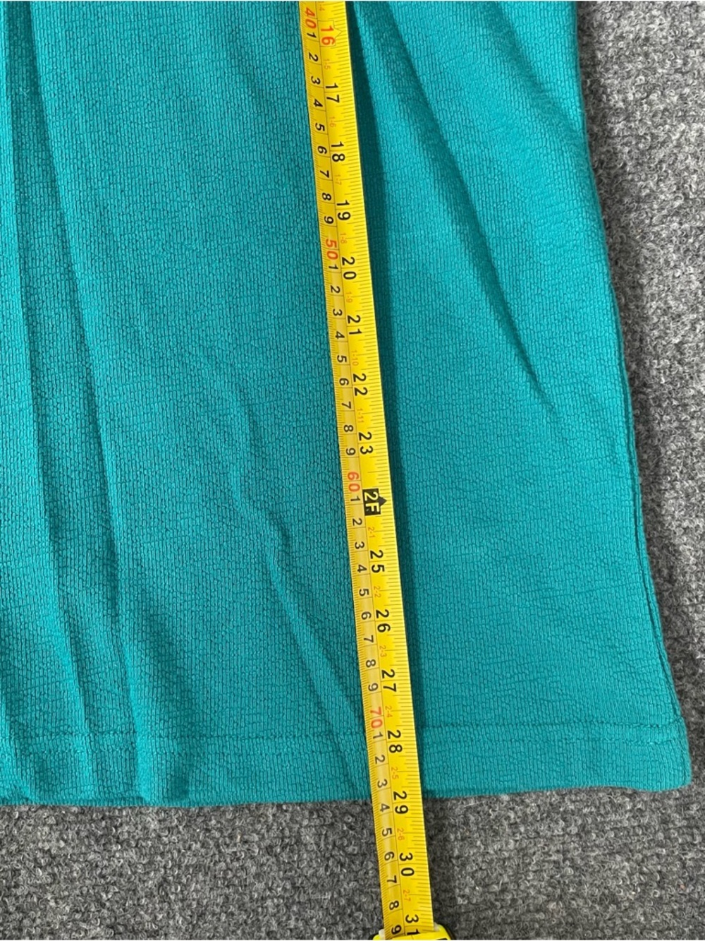St. John's Bay Teal Quarter-Zip Sweater with Navy Collar - Picture 7 of 8